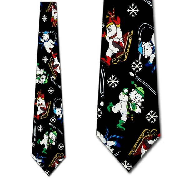 Polar Bear Fun in the Snow Necktie Mens Tie