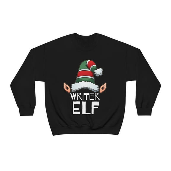 Writer Elf Christmas Unisex Sweatshirt, S-2XL Holidays Xmas Elves