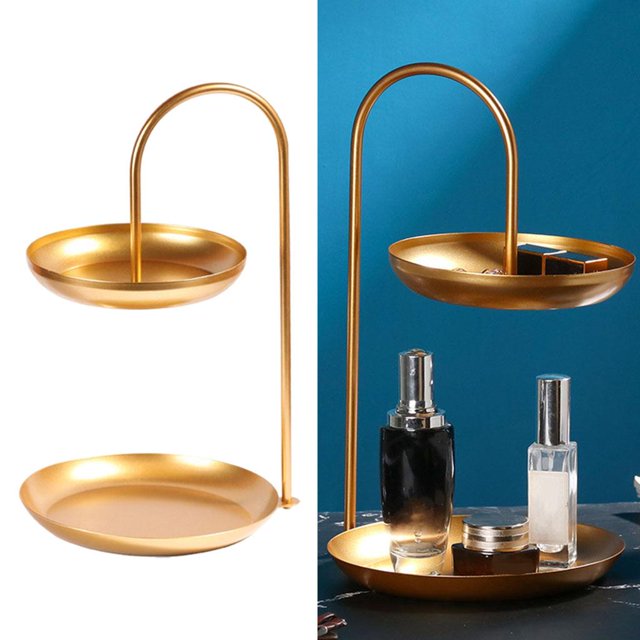Estante organizador de cosméticos de múltiples capas Accesorios de cocina Estante para refrigerios Soporte de exhibición de almacenamiento Oro perfecl bandeja de almacenamiento