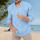 thumbnail image 1 of Seeotter Mens Long Sleeve Shirts Casual Button Collared Shirts Raglan Golf T Shirt, 1 of 7