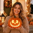 thumbnail image 3 of Halloween LED Glowing Pumpkin Ornaments Set, Assorted Face Jack-O-Lantern Mini Lights for Festive Table Scenery and Holiday Party Favor Decoration, 3 of 5