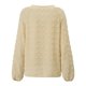 thumbnail image 4 of Blusa Camisetas casuales para mujer Top Chic Jersey Camisas jacquard Camisas de desplazamiento de color sólido Ygjytge Beige T M para Mujer, 4 of 7