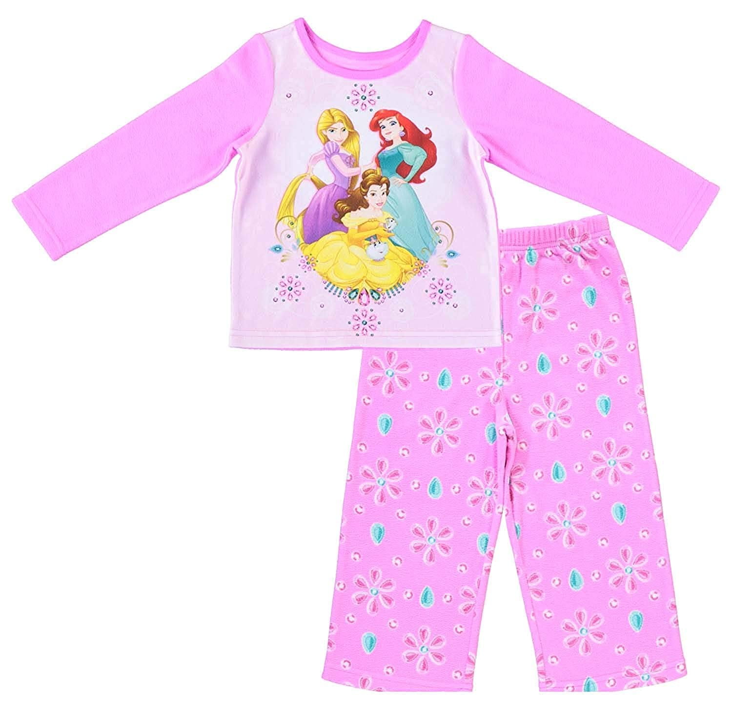 Disney Junior Girls Princess Pajamas 2Piece Long Sleeve Pajama Set