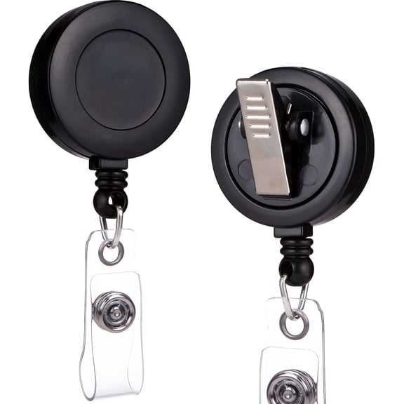 ZHZFKQ Retractable Badge Reels, Badge Holders with Swivel Alligator Clip for ID Cards Work Badges badge holder with clip (10-Pack, Black)