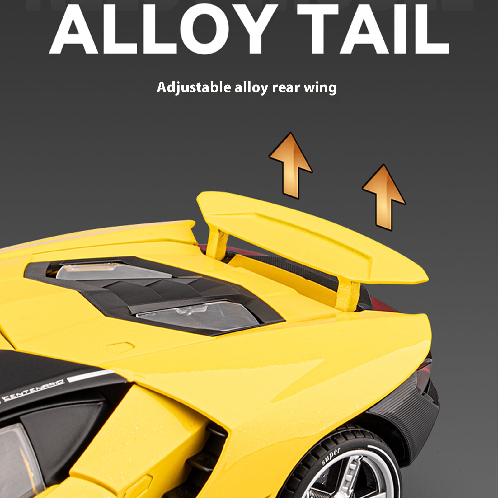 Anmyjuly 1:18 scale LP770 sports car model kits with Alloy Body, Shock Absorption Tires, Simulated Lights & Sound, Steerable Front Wheels & Adjustable Rear Wing, die cast metal toy cars