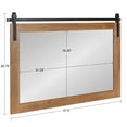 thumbnail image 6 of Kate and Laurel Samuels Rustic Wood Framed Wall Mirror, 37.5 x 26.75, Rustic Brown and Dark Charcoal, Functional Farmhouse Mirror for Display, 6 of 9