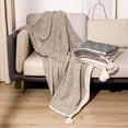 thumbnail image 6 of Fennco Styles Modern Diamond Knitted Throw Blanket with Tassel 50" W x 60" L – Red Geometric Pattern Lightweight Blanket for Couch, Bedroom, Living Room and Office Décor, 6 of 6