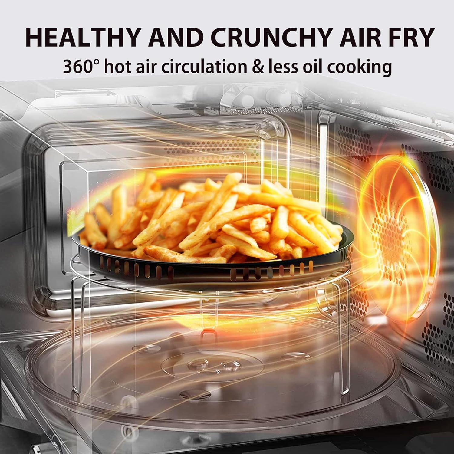 Restored Toshiba ML2-EC09SAIT-BS 6-in-1 Inverter Countertop Microwave Oven Air Fryer Combo, Black Stainless Steel (Refurbished)