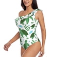 thumbnail image 5 of Daiia Cartoon Turtle Women's One Piece Swimsuits Personalized One Shoulder Swimwear Asymmetric Ruffle Bathing Suits-Small, 5 of 8