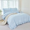 thumbnail image 3 of Juego de cama ANGIYUIN Twin azul claro con volantes, 5 piezas, 3 of 8