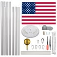 thumbnail image 5 of Yescom 25 Ft Upgraded Sectional Aluminum Flagpole 3'x5' US American Flag  with 111 LED Solar Light US Flag Yard, 5 of 11
