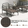 thumbnail image 4 of Costway 5 PCS Patio Conversation Set Outdoor Wicker Chair Set with Ottomans & Coffee Table, 4 of 10