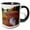 Black/White, variant on 3drose, Usa, Maine. the Bubbles and Jordan Pond in Autumn Colors, Acadia Np., 11oz Two-tone Red Mug