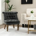 thumbnail image 4 of Gymax Set of 2 Upholstered Slipper Chairs Armless Accent Chairs w/ Beech Wood Legs, 4 of 10