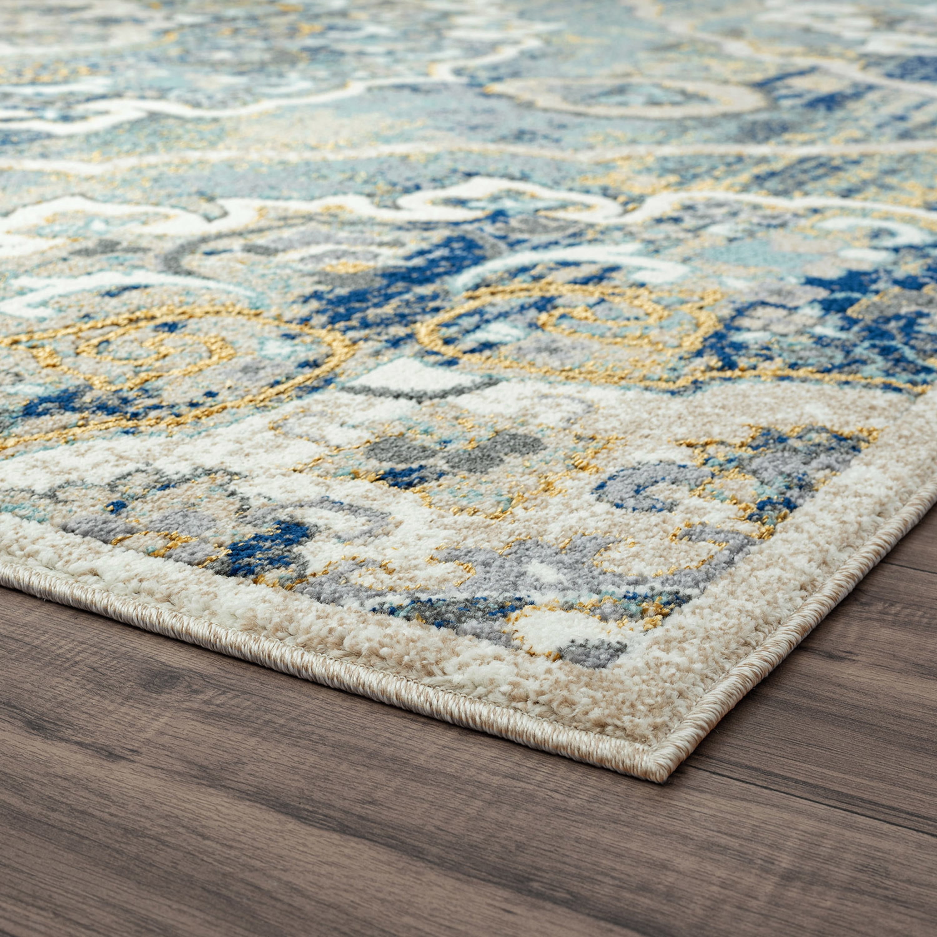 Transitional 5x8 Area Rug (5'3'' x 7'3'') Medallion Multi-Color Living Room Easy to Clean