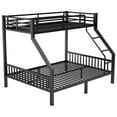 thumbnail image 5 of Leumius Twin XL Over Queen Metal Bunk Bed with Ladder and Slats Support for Adults Teens, Black, 5 of 10