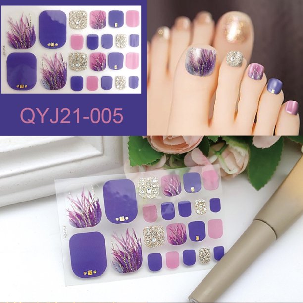 Etiqueta Engomada Del Clavo Del Dedo Del Pie Envolturas Completas Pegatinas De Esmalte Pegatinas De Arte De Uñas Para Mujeres Niñas Decoraciones De Arte De Uñas Yuarrent CE007391-10