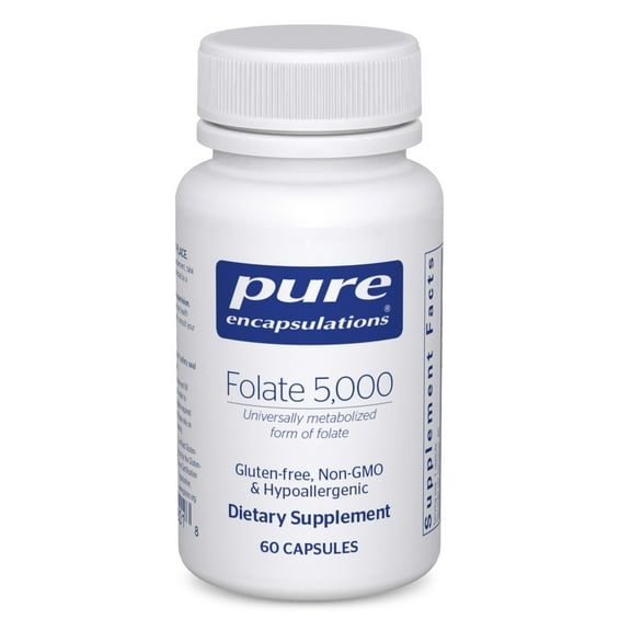 Pure Encapsulations - Folate 5,000 - Activated Vitamin B9 as 5-Methyltetrahydrofolate (5-MTHF) - 60 Capsules