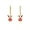 Golden, variant on Dainty Red Rabbit Small Hoop Earrings for Women Gold-Toned Cute Crystal Bunny Animal Charms Lever Back Dangle Drop Huggie Hoops Delicate Easter Holiday Jewelry