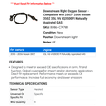 thumbnail image 2 of Downstream Right Oxygen Sensor - Compatible with 2003 - 2006 Nissan 350Z 3.5L V6 VQ35DE FI Naturally Aspirated GAS 2004 2005, 2 of 2