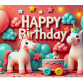 thumbnail image 4 of Colorful Unicorn Themed Happy Birthday Banner with Stars Clouds and Rainbow Background Party Decoration for Birthday Party Photography Props Backdrop Decorations, 4 of 8