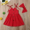 thumbnail image 4 of Glisme Toddler Girls Dress Solid Color Sleeveless V-Neck With Sweet Headwear Back To School Everyday And Party Dresses For Girls Size 3-4 Years, 4 of 5