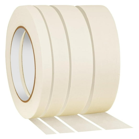 Masking Tape, 0.4" 0.6" 0.8” 1” x 787'' White Paper Tape, White Painter's Tape, Artist Tape for Painting, Home, Office, School Stationery, Arts, Crafts, ( White-4 Pack)