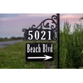 thumbnail image 4 of Address America USA Handcrafted, Double-Sided Reflective Boardwalk Address Sign With Large Name Rider - 47" Pole, 4 of 7