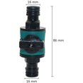 thumbnail image 2 of Jinsinto 2 Pieces 16mm Garden Hose Quick Connector with 2 Way Stopcock, 2 of 5
