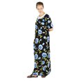 thumbnail image 5 of Sakkas Maha Soft Womens Short Sleeve Nightgown Sleep Dress Breathable No Bunch Up - Black-multi - XL, 5 of 5