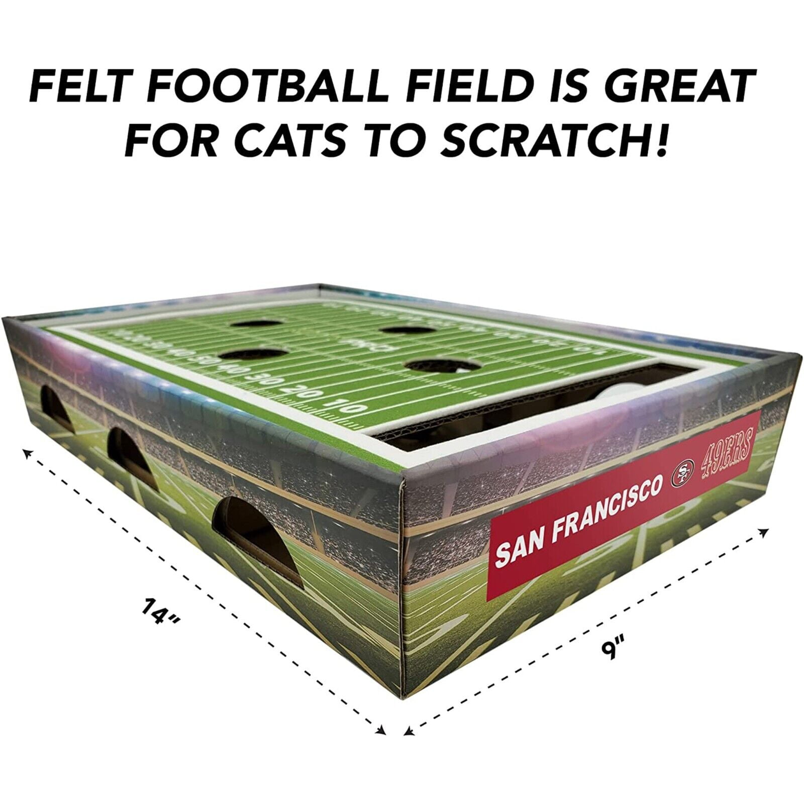 Pets First NFL San Francisco 49ers Cat Scratcher Box Football Field Designed Cat Scratcher & Lounge