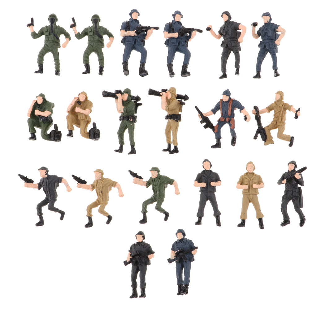 20 Pieces Military Model Soldiers Model Figures People Kids Toy 1:43 Scale 