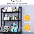 thumbnail image 3 of 3-Tier Over the Toilet Storage Shelf with Adjustable Foot Pads, Anti-Tilt Metal Bathroom Organizer with Paper Holder & 4 Hooks, No Drill Space Saving Toilet Rack, 3 of 7