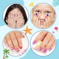 thumbnail image 4 of ALIVER 144 Pieces 6 Pack Kids Press on Nails, Artificial Fake Nails for Kids Girls, Pre Glue Full Cover Short Acrylic False Nail Tips Art Kits Gifts for Kids Girls Nail Art Decoration (Ocean Horse), 4 of 10