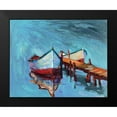 thumbnail image 2 of Dimitrov, Boyan 14x12 Black Modern Framed Museum Art Print Titled - Rowboats Tied to Pier, 2 of 5