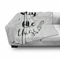 thumbnail image 3 of Enjoy the Little Things Soft Flannel Fleece Throw Blanket, Typographic Monochrome Words of Wisdom Philosophy, Cozy Plush for Indoor and Outdoor Use, 50" x 60", Black and White, by Ambesonne, 3 of 6