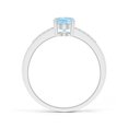 thumbnail image 2 of Angara Natural 0.6 Ct. Aquamarine with Diamond Classic Ring in 14K White Gold for Women (Ring Size: 3), 2 of 8