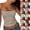 #02 Coffee, variant on Y2K Crop Cami Tops for Women Summer Striped Spaghetti Strap Slim Fit Tank Tops Stretchy Daily Clubwear Shirts ,L,#02 Hot Pink