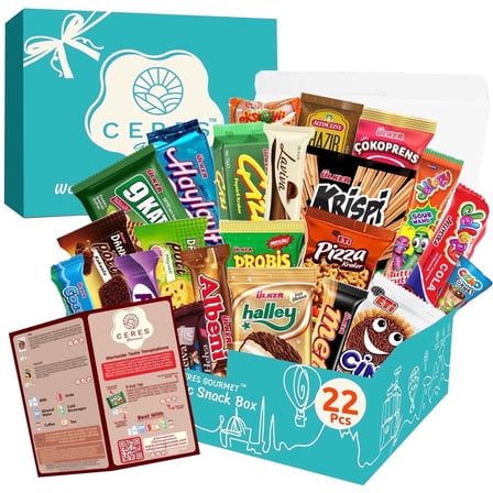 Ceres Gourmet World Novelty Snack Box, 22 Count Premium Foreign Treats, Gourmet Gift, European Snacks