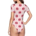 thumbnail image 4 of Balery Women'Spig Noses Crew Neck Round Neck Short Sleeves Slim Fit Casual Basic Extender Bodysuit Daily Jumpsuit T Shirts-Medium, 4 of 9