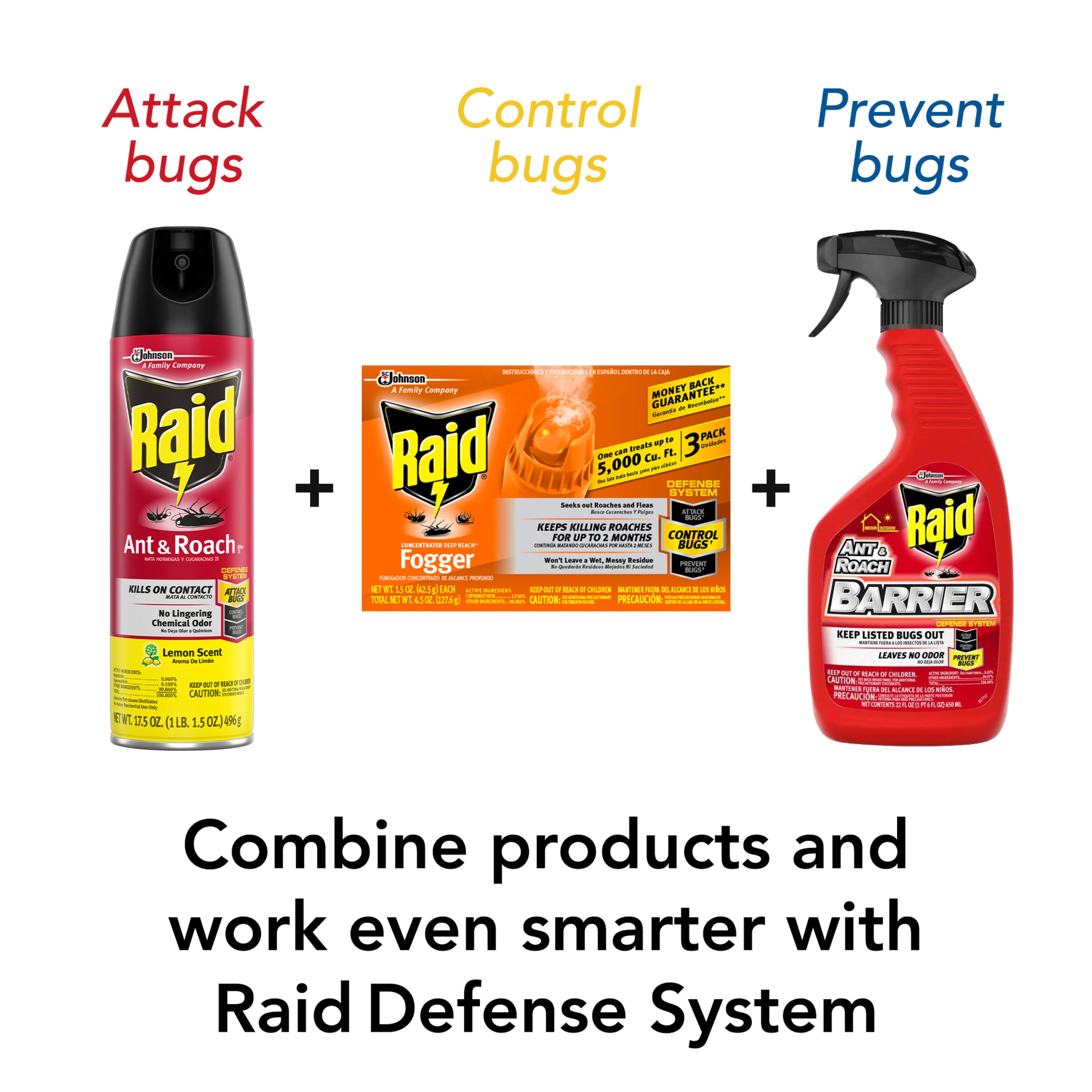 Raid® Concentrated Deep Reach Fogger for Fleas & Roaches, 1.5 fl oz, 4 Cans  