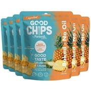 GOOD CHIPS Baked Pineapple Chips 6 Pack 1oz per bag