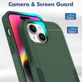 thumbnail image 4 of Compatible for Apple iPhone 16e/17e, Rugged Shockproof Military Grade Protection Dual Layers Hard PC TPU Phone Case for iPhone 16e/17e, Darkgreen, 4 of 5