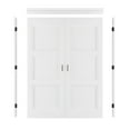 thumbnail image 3 of 60" x 80" 3 Panel Double Doors with French Door Ready-to-Assemble Jamb, Molded Solid Core Door, Black Ball Catch, Interior Door, Pre-finished & Paintable, White, 3 of 9