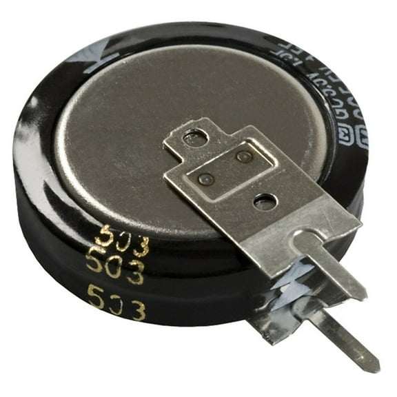 EECS5R5V155 Supercapacitor 1.5F -20% +80% 5.5V T/H Axial, Can - Vertical :RoHS