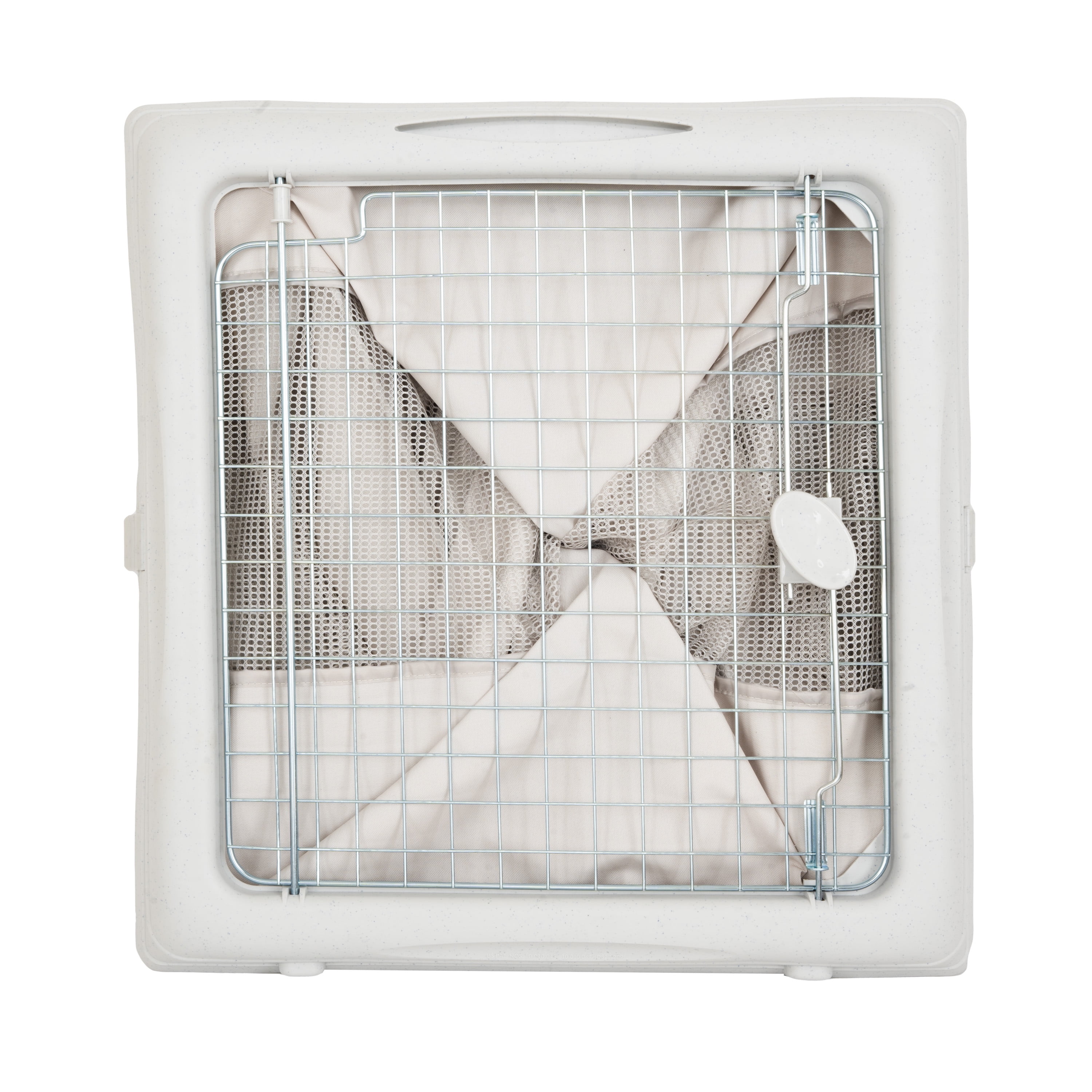 SportPet Large Pop-Crate Foldable Plastic Travel Kennel for Dogs with Ventilated Side Panels