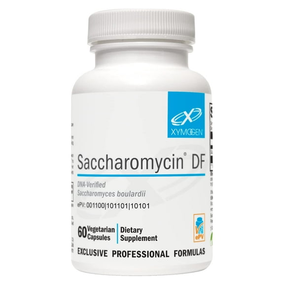 XYMOGEN Saccharomycin DF - Stomach Acid-Resistant, DNA-Verified Saccharomyces boulardii - Dairy Free Yeast Probiotics for Immune Health, Gastrointestinal Health   Gut Support (60 Capsules)