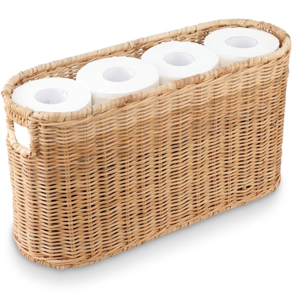 Cesta para Almacenamiento de Papel Higiénico 84ECO de Mimbre Tejido a Mano