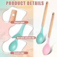thumbnail image 2 of CLEANCOOL 2-Piece Silicone Nonstick Mixing Spoon Set Kitchen Cooking Spoons with Wooden Handle Heat-Resistant Utensils for Mixing, Baking, Serving, and Stirring (Green, Pink), 2 of 9