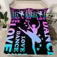 thumbnail image 2 of Manfei Ballet Girl Queen Sheet Sets,Ballerina Dancer Flat Sheet,Purple Cyan Black Queen Fitted Sheet For Kids,Breathable Home Decor,4 Pieces, 2 of 7